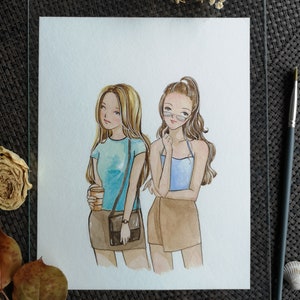 Your Portrait (Manga-style), hand painted watercolor from photo