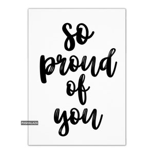 So Proud Of You Congratulations Card, Congrats Card From Mum Or Dad, Congratulations Cards, Calligraphy  Script Card Daughter