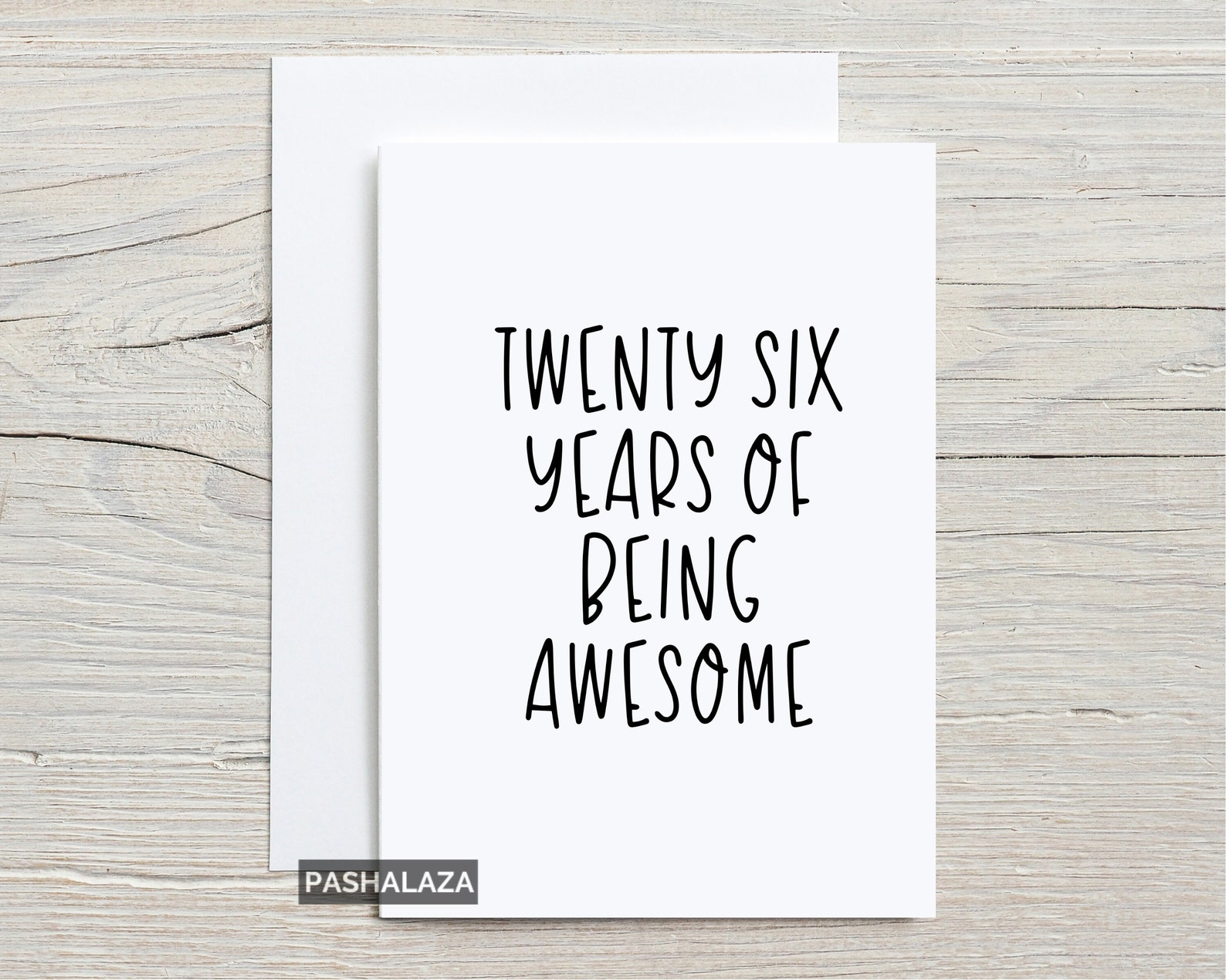 Funny 26th Birthday Card For Him Or Her Age 26 Birthday Card Etsy