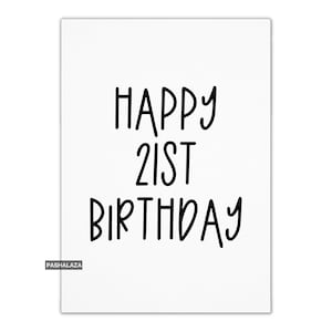 Tarjeta de cumpleaños número 21 para ella o él, tarjeta de cumpleaños número 21, tarjeta número 21 para hombres y mujeres, tarjetas de cumpleaños número 21 simples, minimalistas y sencillas