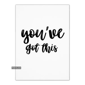 Ermutigungskarte mit inspirierendem Zitat, Glückskarte für Sie oder Ihn, Motivationskarte, Karte mit dem Spruch Her, Unterstützungskarte