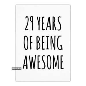 Divertente biglietto di auguri per il 29° compleanno, 29 anni di essere fantastici, biglietto di auguri unico con citazione, quasi 30 anni