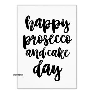 Biglietto di auguri di compleanno divertente per gli amanti del Prosecco, biglietto di auguri di compleanno alcolico per lei, biglietto di auguri elegante con calligrafia, biglietti di auguri di compleanno con vino per donne