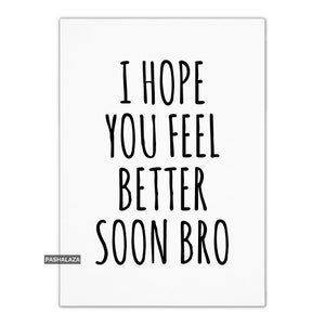 Tarjeta de pronta recuperación para hermano, tarjetas de pronta recuperación, tarjeta de felicitación novedosa con cita, tarjeta "Espero que te mejores pronto, hermano", pronta recuperación, hermano