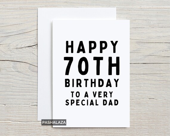 70th Birthday Card for Dad Age 70 Card for Him Birthday Card | Etsy