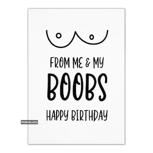 Divertente biglietto di auguri di compleanno maleducato per fidanzato o marito, biglietto cattivo per lui o per lei, regalo per lui, fidanzata moglie, biglietto tette