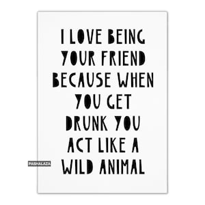 Funny Friendship Card With Quote For Her, Card For Best Friend, Greeting Card With Friendship Saying