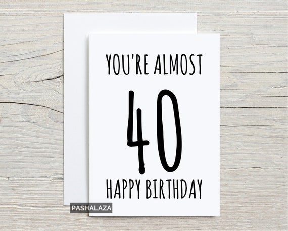 Funny 39th Birthday Card Personalised for Him or for Her 