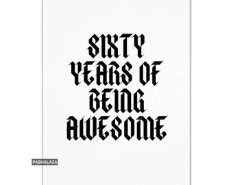 Funny 60th Birthday Card For Her Or Him, 60th Birthday, 60 Age Cards, Milestone Birthday, Sixty Card, Novelty Cards