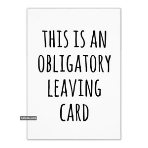 Carte de départ drôle, collègue de travail, carte de départ grossière, cadeau de départ drôle, cadeau de départ effronté, ami cadeau de départ insolent, carte de voeux unique inhabituelle