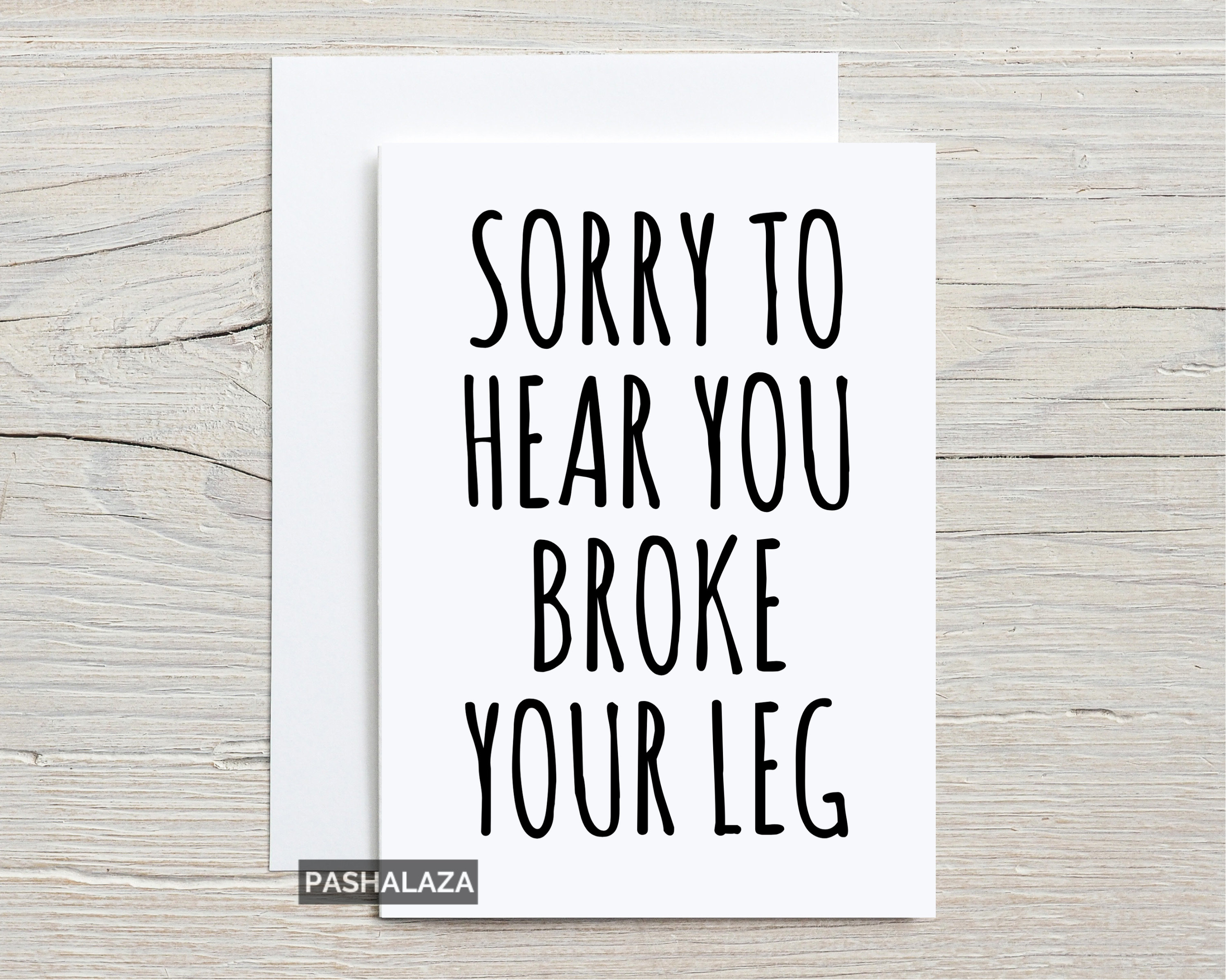 Broken Leg Get Well Card for Him or Her Get Well Soon Injury Etsy
