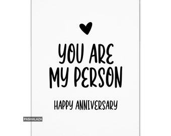 Romantic Anniversary Card For Husband Or Wife, Unique Greeting Card With Quote For Him Or Her, Simple Anniversary Cards, Anniversary Gift