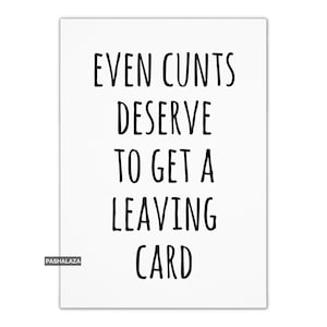 Carte de départ amusante pour collègue de travail, carte de départ grossière pour lui ou elle, cadeau de départ plaisanterie pour patron, cadeau de départ humour adulte pour ami