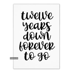 12th Anniversary Card, Anniversary Card Boyfriend Girlfriend Husband Wife, Unique Card Men & Women, Twelve Year Anniversary For Him Or Her