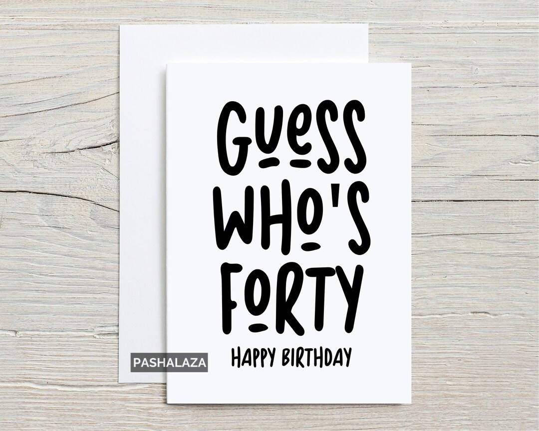 Funny 40th Birthday Card Men 40th Birthday Card Women 40th - Etsy