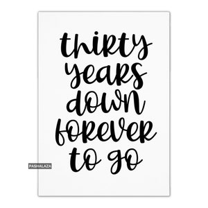 Tarjeta de aniversario número 30 para ella o para él, tarjeta de aniversario para novio, novia, esposo o esposa, tarjeta única para hombres y mujeres