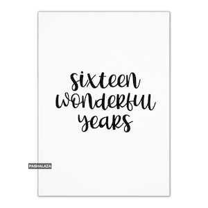 16e verjaardagskaart voor haar of hem, jubileumkaart voor vriend - vriendin - man of vrouw, unieke kaart voor mannen en vrouwen