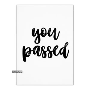 Biglietto di congratulazioni per lei, congratulazioni per aver superato gli esami o l'esame di guida, elegante biglietto di calligrafia per figlia, nipote, sorella