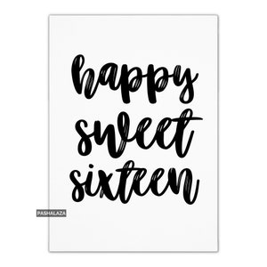 Carte de 16e anniversaire pour fille, carte de 16e anniversaire de petite-fille, carte de 16e anniversaire pour fille, cartes de 16e anniversaire pour elle, Sweet 16