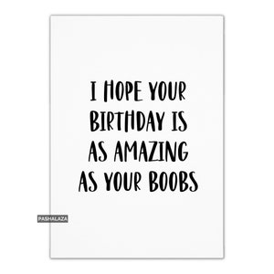 Biglietto di auguri di compleanno maleducato per fidanzata o moglie, biglietto divertente per lui o per lei, biglietto di auguri di compleanno per adulti