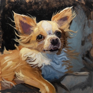 Oil painting of pets, commission painting, pet portrait, animal painting, original art by Aljoscha Adam