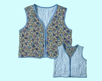 Blue Floral Reversible Joni Gilet