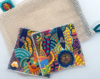 Reusable Hippie cotton pads and net bag