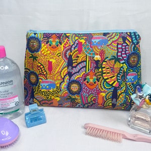 Trousse de toilette XL faite main, imprimé hippie