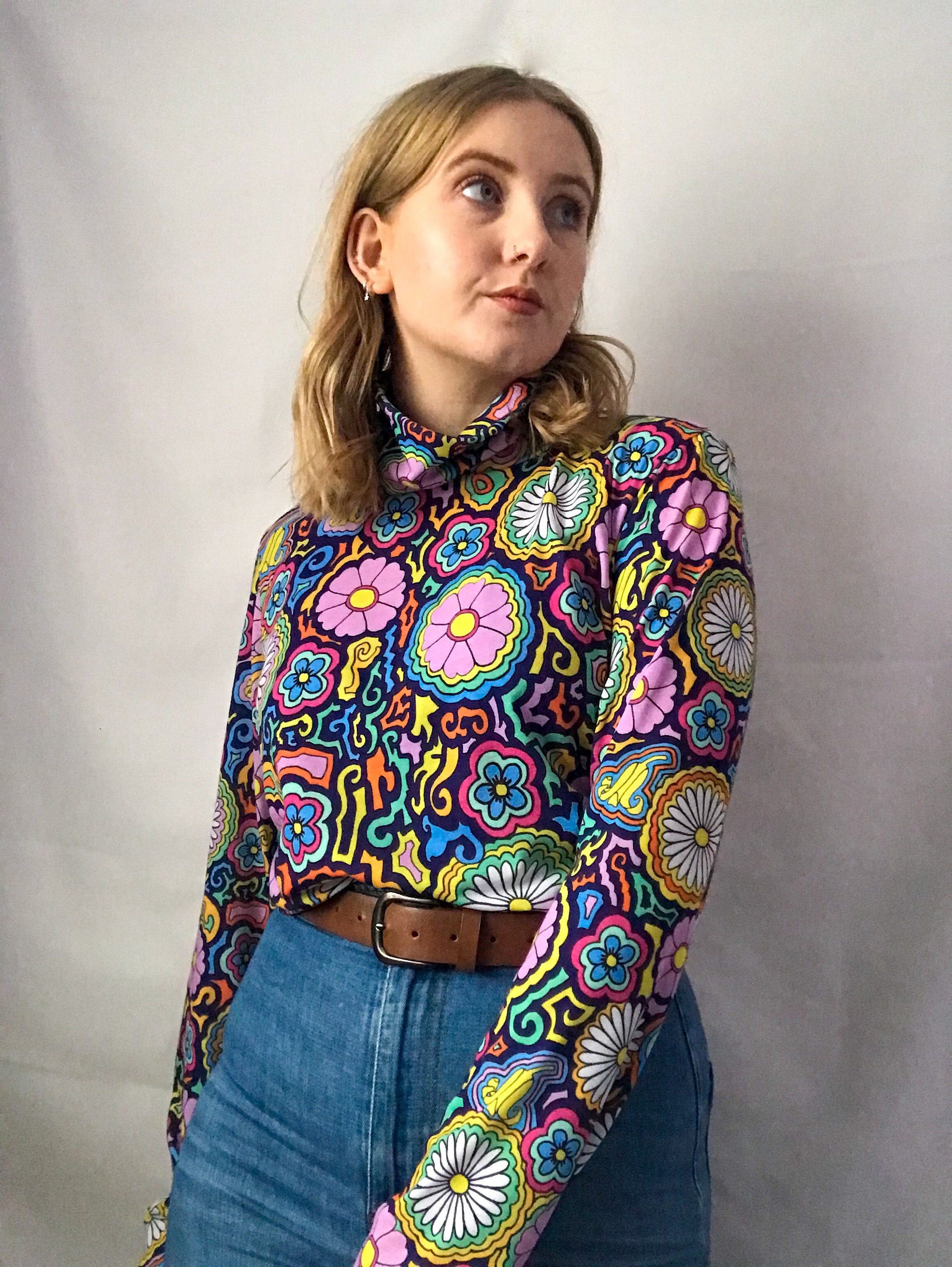 Sustainable, Floral Turtleneck - Etsy Sustainable, Floral Turtleneck - Etsy