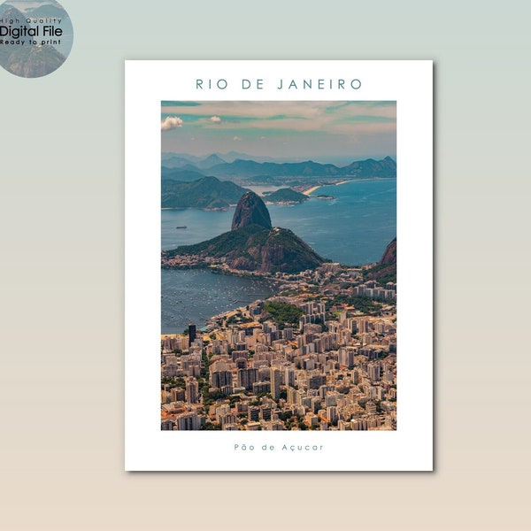 Rio de Janeiro Brazil Photography Pão de Açucar art print Brazil Photo Print  wall Decor / Architecture Photography / Digital Download