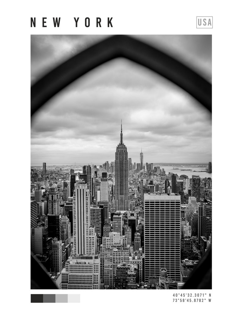 New York City DIGITAL File, Black and White, New York Wall Art, New