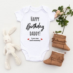 Alles Gute zum Geburtstag Papa Baby wachsen - Papa Geburtstagsgeschenk Baby Weste, Baby Body, Benutzerdefinierte Baby Strampelanzug, Babyparty, Baby wachsen, personalisiertes Geschenk