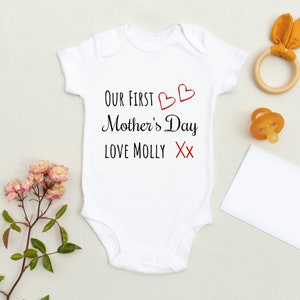 Happy Mothers Day Baby Grow - 1st Mothers Day Baby Onsie, Mother's Day Gift, First Time Mum, New Mum,  New Mummy, Baby grow personalised