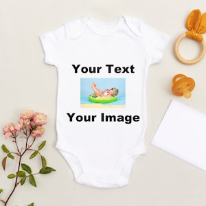 PERSONALISED Baby Bodysuit, Photo Custom Baby Grow, Any Text Any Colour, Baby Gift, Baby Grow, Baby Bodysuit, Baby Shower, Baby Announcement