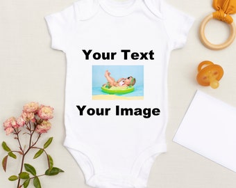 PERSONALISED Baby Bodysuit, Photo Custom Baby Grow, Any Text Any Colour, Baby Gift, Baby Grow, Baby Bodysuit, Baby Shower, Baby Announcement