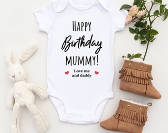 Happy Birthday Mummy Baby Grow  - Mum Birthday Gift Baby Vest,Baby Bodysuit, Custom Baby Onesie, Baby Shower,Baby Grow,Personalised Gift