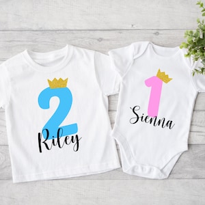 Girls Personalised Birthday T-shirts, Boys Second Birthday Top, 1st Birthday Keepsake T-shirt, Personalised Birthday Gift, Birthday T-shirt
