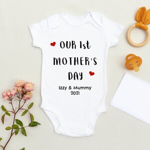 Happy Mothers Day Baby Grow - 1st Mothers Day Baby Onsie, Mother's Day Gift, First Time Mum, New Mum,  New Mummy, Baby grow personalised