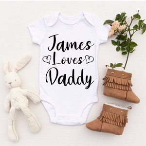 Father's Day Baby Grow - I Love Daddy Baby Onsie, Father's Day Gift, First Time Dad, New Dad, New Baby, New Daddy, Baby grow personalised