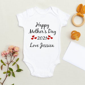 Happy Mothers Day Baby Grow 2021 -1st Mothers Day Baby Onsie, Mother's Day Gift, First Time Mum, New Mum,  New Mummy, Baby grow personalised