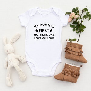 Happy Mothers Day Baby Grow - 1st Mothers Day Baby Onsie, Mother's Day Gift, First Time Mum, New Mum,  New Mummy, Baby grow personalised