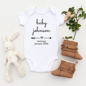 Personalised Baby Announcement Baby Grow - Name Baby Grow, Personalised Baby Grow, Custom Baby Onesie, Baby Gift, Baby Shower Gift, Heart