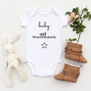 Baby Announcement Baby Grow - Name Baby Grow, Personalised Baby Grow, Custom Baby Onesie, Baby Gift, Baby Shower Gift, Social  Distancing