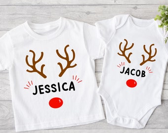 Children's Personalised Christmas T Shirt, Kids Christmas Top, First Christmas Outfit, Keepsake Childrens Top, Boys Girls T-shirt