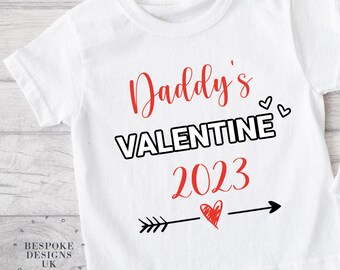 Daddy's Valentine Top, Kinderen Valentijnsdag Outfit, I Love My Daddy Top, Gepersonaliseerde Childrens Top, Valentijnsdag T-shirt