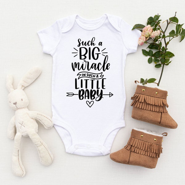 Tiny Miracle Baby Grow Baby Announcement - Baby Vest, Baby Bodysuit, Premature Baby, Prem Baby,   Baby Shower, Baby Grow,Personalised Gift,