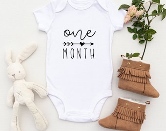 Ein Monate alt 1-Baby Meilensteine, Geburtstag Ankündigung, Baby Body, Baby Geschenk Baby Weste, Baby Body, Baby wachsen, personalisierte Geschenk