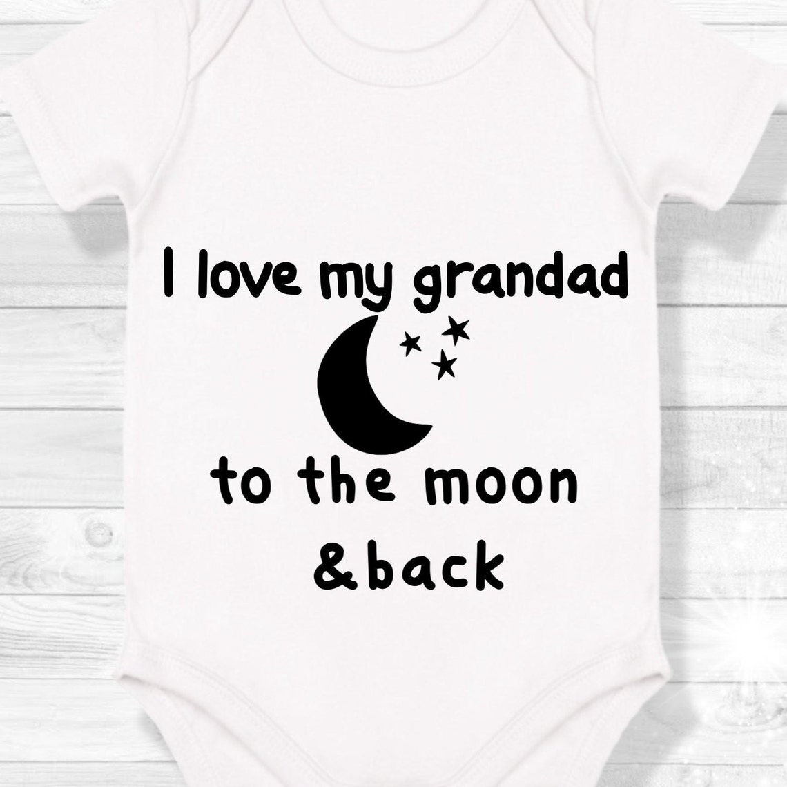 Funny Baby Bodysuit - 'I Love My Grandad This Much' Babygrow Vest - UK Made