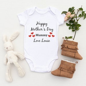 Happy Mothers Day Baby Grow - 1st Mothers Day Baby Onsie, Mother's Day Gift, First Time Mum, New Mum,  New Mummy, Baby grow personalised