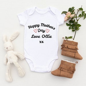 Happy Mothers Day Baby Grow - 1st Mothers Day Baby Onsie, Mother's Day Gift, First Time Mum, New Mum,  New Mummy, Baby grow personalised
